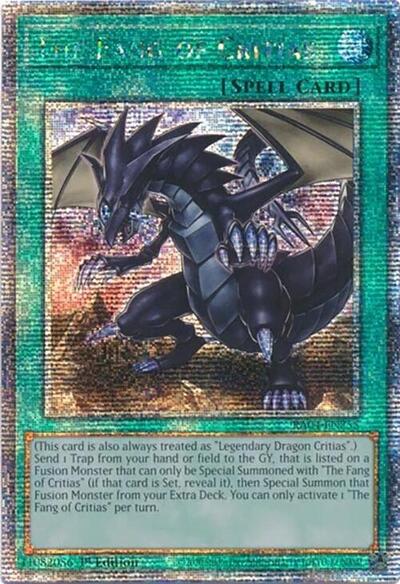 The Fang of Critias (Quarter Century Secret Rare) (RA04-EN255) [Quarter Century Stampede]