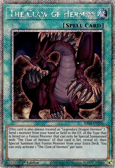 The Claw of Hermos (Platinum Secret Rare) (RA04-EN256) [Quarter Century Stampede]