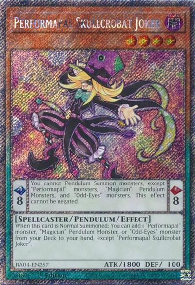 Performapal Skullcrobat Joker (Platinum Secret Rare) (RA04-EN257) [Quarter Century Stampede]