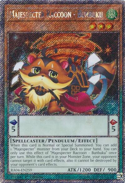 Majespecter Raccoon - Bunbuku (Platinum Secret Rare) (RA04-EN259) [Quarter Century Stampede]