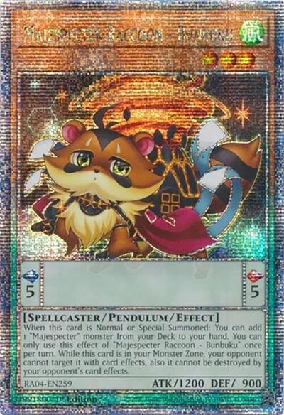 Majespecter Raccoon - Bunbuku (Quarter Century Secret Rare) (RA04-EN259) [Quarter Century Stampede]