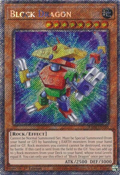 Block Dragon (Platinum Secret Rare) (RA04-EN268) [Quarter Century Stampede]