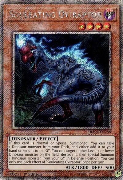 Souleating Oviraptor (Platinum Secret Rare) (RA04-EN288) [Quarter Century Stampede]