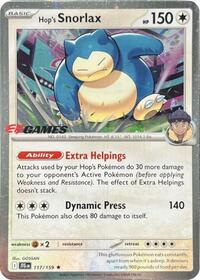 Hop's Snorlax - 117/159 (EB Games) (Cosmos Holo) (117/159) [Miscellaneous Cards & Products]