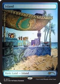 Island (2077) (Rainbow Foil) (2077) [Secret Lair Drop Series]