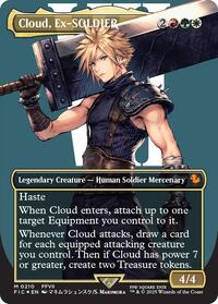 Cloud, Ex-SOLDIER (Borderless) (Surge Foil) (210) [Commander: FINAL FANTASY]