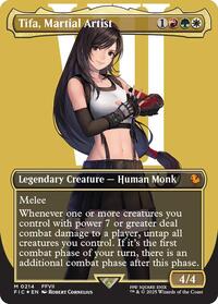 Tifa, Martial Artist (Borderless) (Surge Foil) (214) [Commander: FINAL FANTASY]