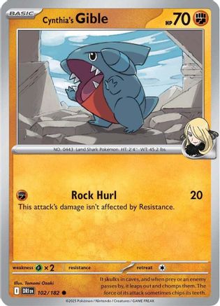 Cynthia's Gible 102/182  SV10 Destined Rivals - Common