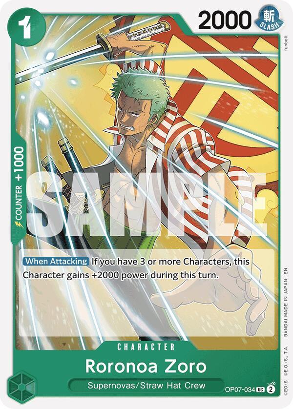 Roronoa Zoro (Reprint) (OP07-034) [Starter Deck 24: GREEN Jewelry Bonney]
