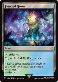 Flooded Grove (Surge Foil) (393) [Commander: FINAL FANTASY]