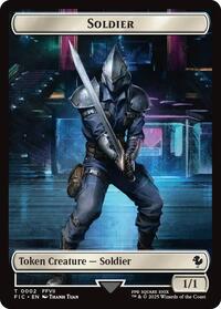 Soldier // Rebel Double-Sided Token (Surge Foil) (2 // 7) [Commander: FINAL FANTASY]
