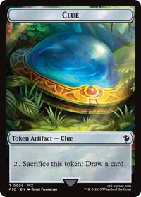 Clue // Treasure Double-Sided Token (Surge Foil) (9 // 36) [Commander: FINAL FANTASY]