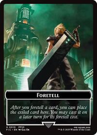 Foretell // Treasure Double-Sided Token (Surge Foil) (10 // 36) [Commander: FINAL FANTASY]