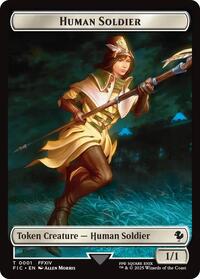 Human Soldier // Hero (0033) Double-Sided Token (Surge Foil) (1 // 33) [Commander: FINAL FANTASY]