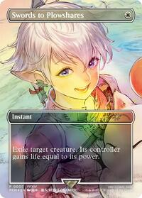 Swords to Plowshares (Borderless) (1) [MagicFest Cards]