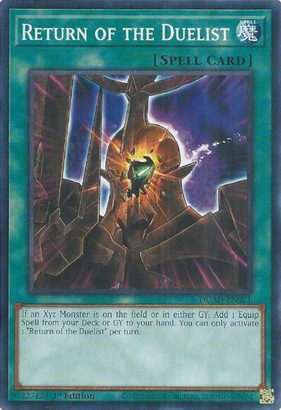 Return of the Duelist (card) (DUAD-EN071) [Duelist's Advance]