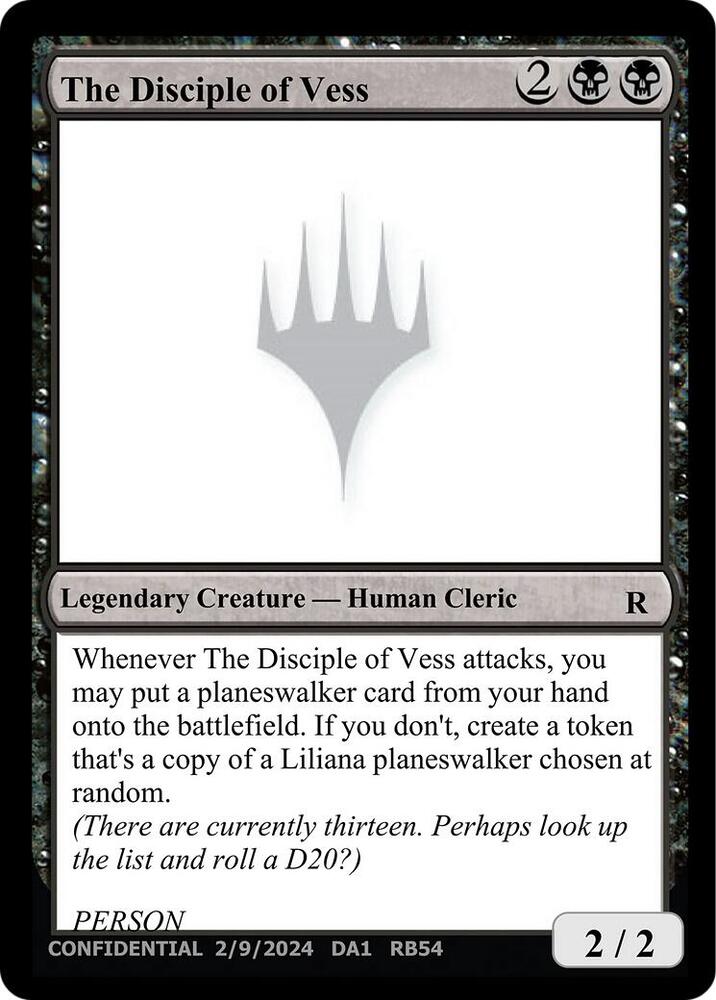 The Disciple of Vess [Un-Known Event Playtest Cards]