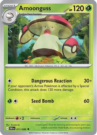 Amoonguss 011/086  - Reverse Holofoil SV Black Bolt - Uncommon