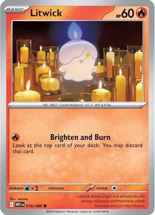 Litwick 016/086  - Reverse Holofoil SV White Flare - Common