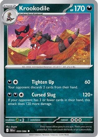 Krookodile 059/086  - Holofoil SV Black Bolt - Uncommon