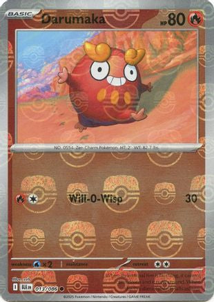 Darumaka (Master Ball Pattern) 013/086  - Holofoil SV Black Bolt - Common