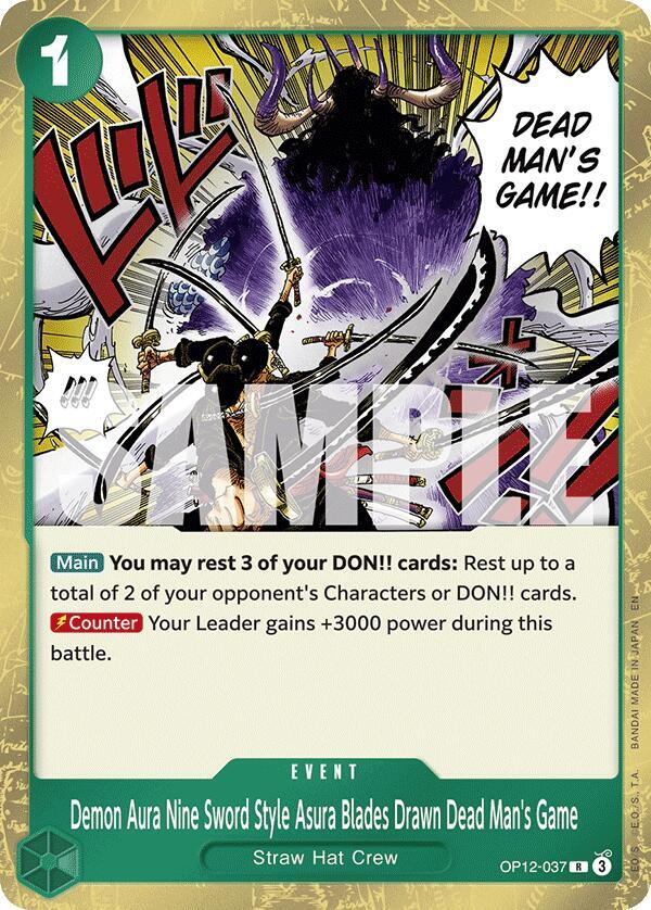 Demon Aura Nine Sword Style Asura Blades Drawn Dead Man's Game (OP12-037) [Legacy of the Master]