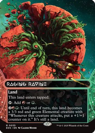Raging Ravine (0035) (Borderless) (EOS-035) - Edge of Eternities: Stellar Sights Foil