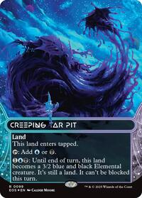 Creeping Tar Pit (0099) (Borderless) (Galaxy Foil) (99) [Edge of Eternities: Stellar Sights]