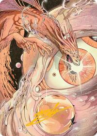 Nova Hellkite Art Card (40/54) (Gold-Stamped Signature) (40) [Art Series: Edge of Eternities]
