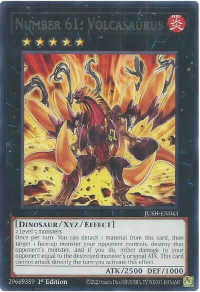 Number 61: Volcasaurus (JUSH-EN043) [Justice Hunters]
