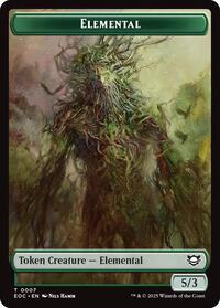 Elemental (0007) // Golem (0014) Double-Sided Token (7 // 14) [Commander: Edge of Eternities]