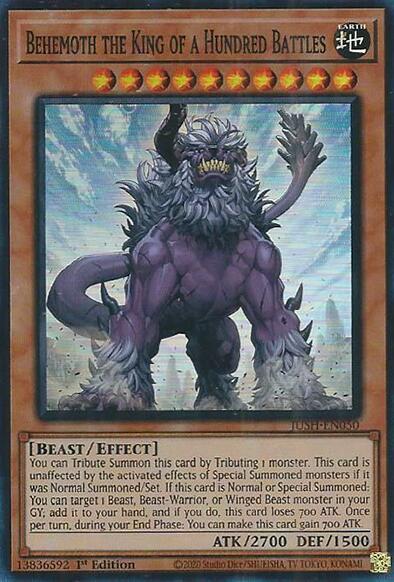 Behemoth the King of a Hundred Battles (Super Rare) (JUSH-EN050) [Justice Hunters]