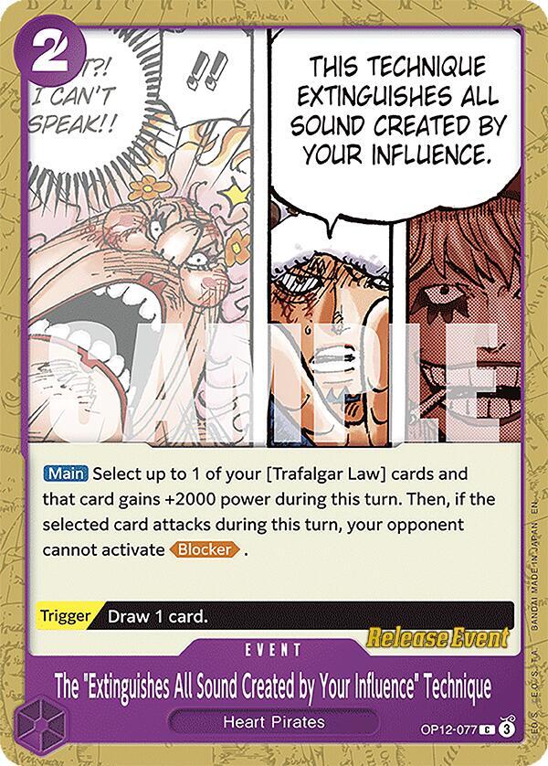 The "Extinguishes All Sound Created by Your Influence" Technique (OP12-077) [Legacy of the Master Release Event Cards]