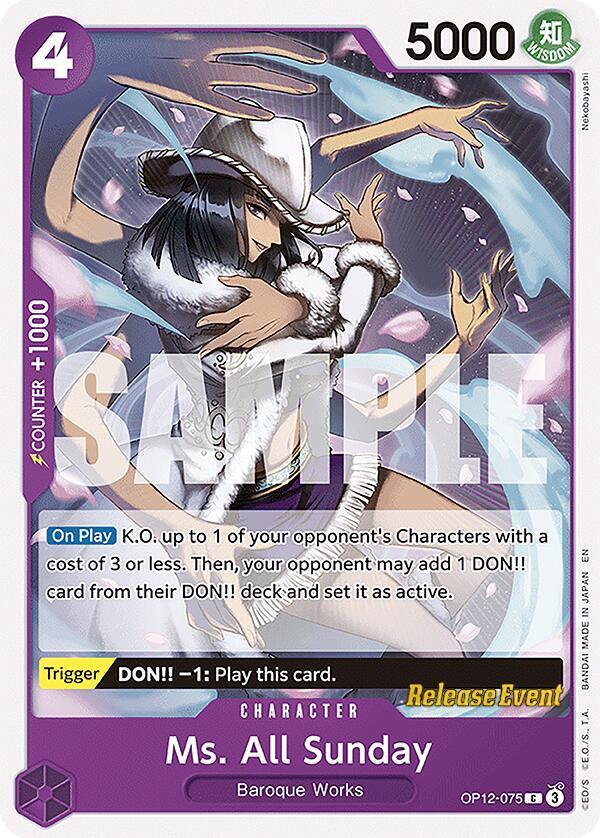 Ms. All Sunday (OP12-075) [Legacy of the Master Release Event Cards]