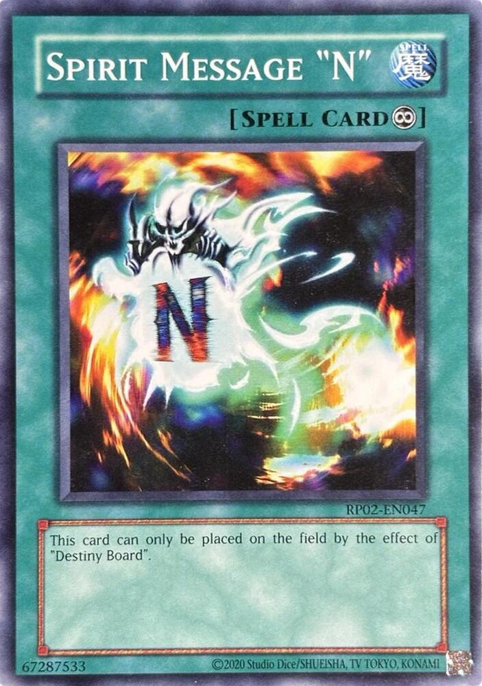 Spirit Message "N" (RP02-EN047) [Retro Pack 2 (2020 Date Reprint)]