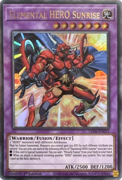 Elemental HERO Sunrise (2020 Date Reprint) (LED6-EN012) [Legendary Duelists: Magical Hero]