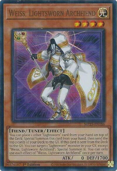 Weiss, Lightsworn Archfiend (MP25-EN186) [2025 Mega-Pack]