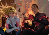 Heroes' Hangout Art Card (Gold-Stamped Planeswalker Symbol) (14) [Art Series: Marvel's Spider-Man]