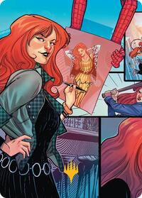 Mary Jane Watson Art Card (Gold-Stamped Planeswalker Symbol) (50) [Art Series: Marvel's Spider-Man]