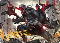 Terrific Team-Up Art Card (Gold-Stamped Signature) (23) [Art Series: Marvel's Spider-Man]