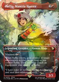 Yuffie, Materia Hunter (Borderless) (Chocobo Track Foil) (470) [Commander: FINAL FANTASY]