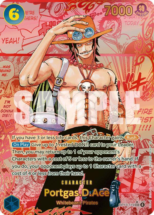 Portgas.D.Ace (119) (Red Super Alternate Art) (OP13-119) [Carrying On His Will]