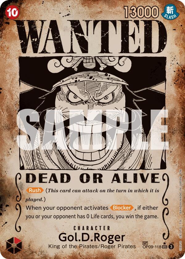 Gol.D.Roger - OP09-118 (SP) (Wanted Poster) (OP09-118) [Carrying On His Will]