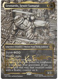 Leonardo, Sewer Samurai (Borderless) (Gold-Stamped Signature) (301) [Teenage Mutant Ninja Turtles]