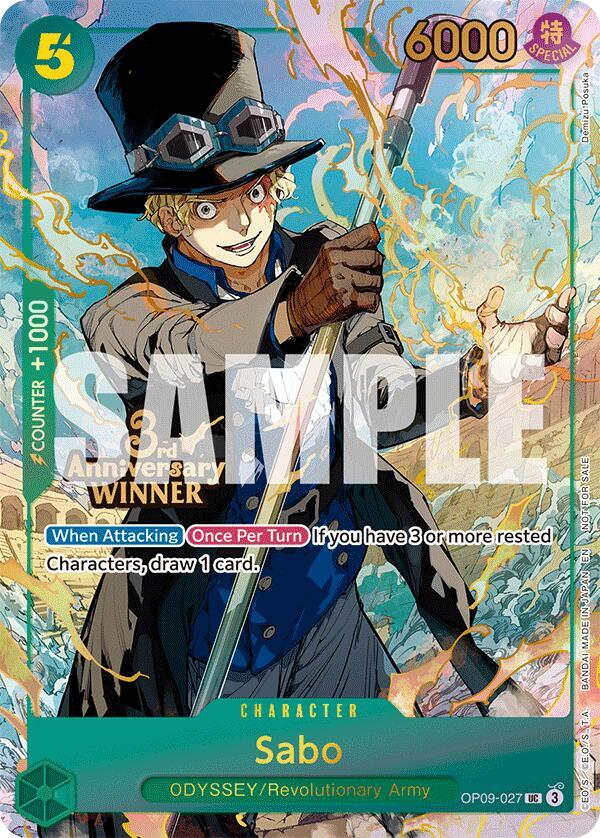 Sabo - OP09-027 (3rd Anniversary Winner) (OP09-027) [One Piece Promotion Cards]