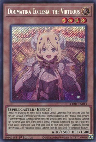 Dogmatika Ecclesia, the Virtuous (Secret Rare) (CH01-EN014) [THE CHRONICLES DECK: The Fallen & The Virtuous (All-Foil Edition)]