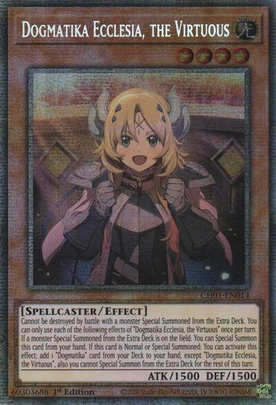 Dogmatika Ecclesia, the Virtuous (Starlight Rare) (CH01-EN014) [THE CHRONICLES DECK: The Fallen & The Virtuous (All-Foil Edition)]