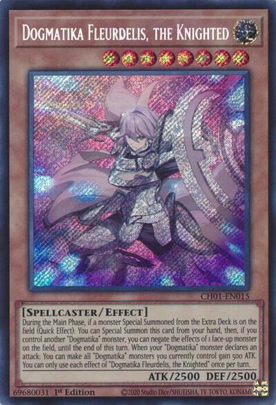 Dogmatika Fleurdelis, the Knighted (Secret Rare) (CH01-EN015) [THE CHRONICLES DECK: The Fallen & The Virtuous (All-Foil Edition)]