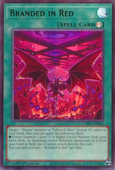 Branded in Red (CH01-EN022) [THE CHRONICLES DECK: The Fallen & The Virtuous (All-Foil Edition)]