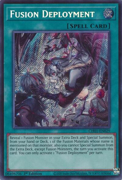 Fusion Deployment (Secret Rare) (CH01-EN029) [THE CHRONICLES DECK: The Fallen & The Virtuous (All-Foil Edition)]